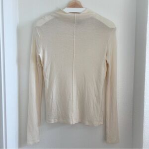 Maje Ivory Mock-Neck Fitted Sweater Top